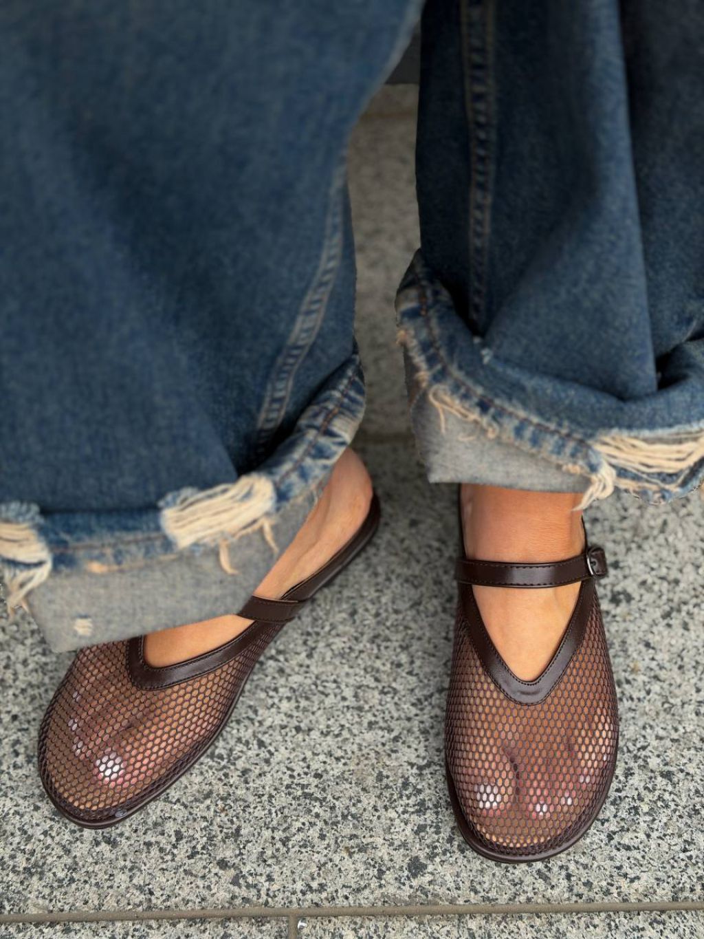 Жіночі тапочки з сіткою ЛІАНО Brown