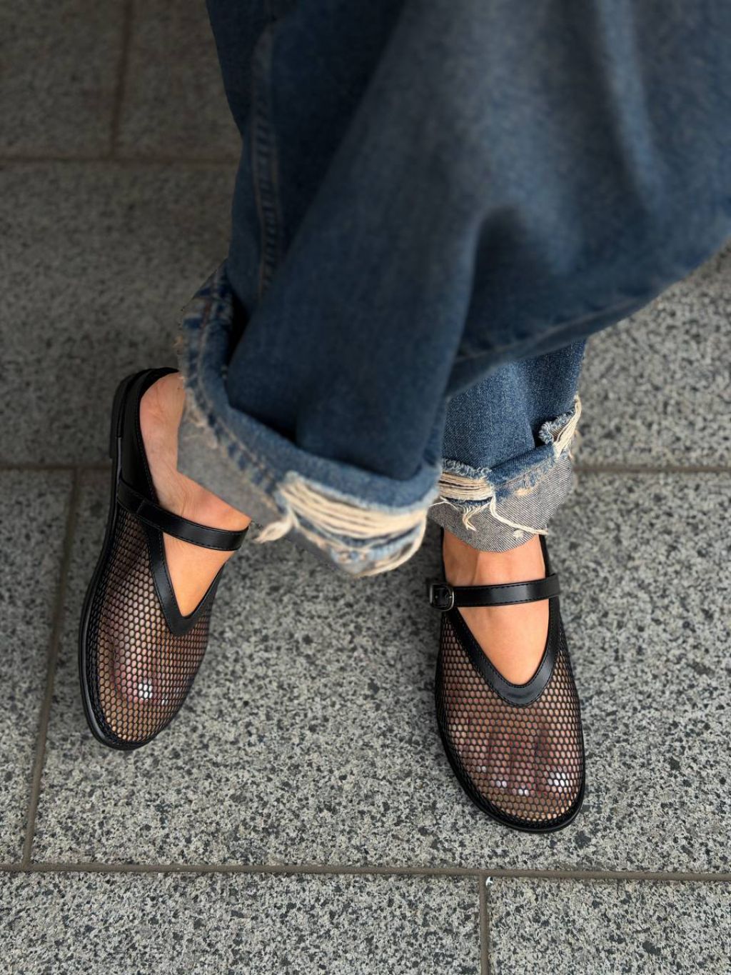 Жіночі тапочки з сіткою ЛІАНО Black