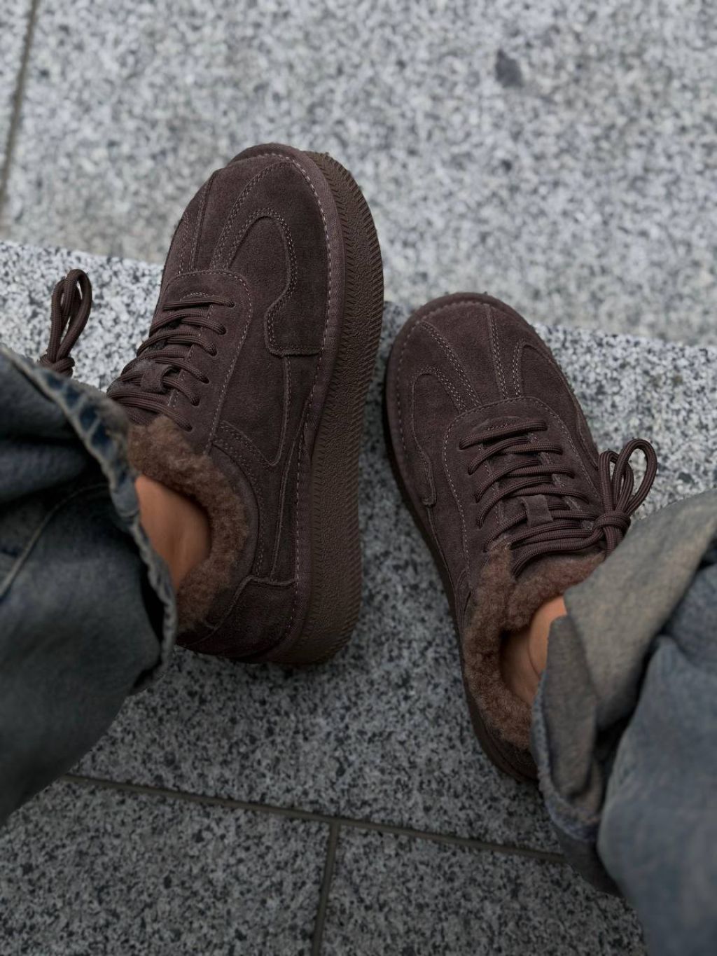 Жіночі утеплені кеди ТРОЛЛ Beige