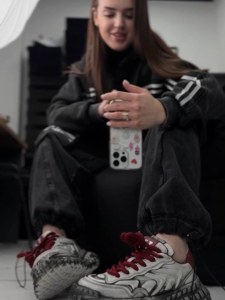 Жіночі кросівки на масивній підошві КРАКЕН Red/Grey