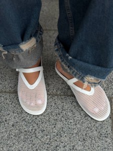 Жіночі тапочки з сіткою ЛІАНО White