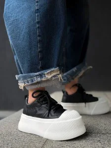 Проглянуто  Жіночі кеди на високій підошві ФЛЕГИ White Black 25781325