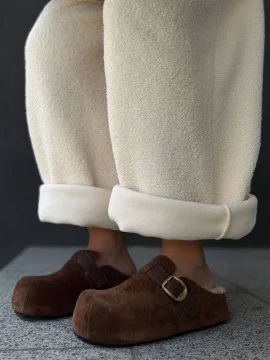 Жіночі утеплені сабо ДЖИННІ Brown