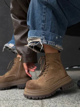 Жіночі замшеві черевики БЕРРІ Beige