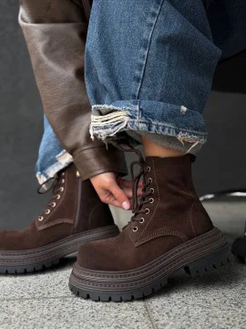 Жіночі замшеві черевики БЕРРІ Brown