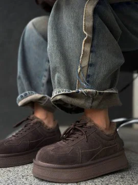 Жіночі утеплені кеди ТРОЛЛ Beige