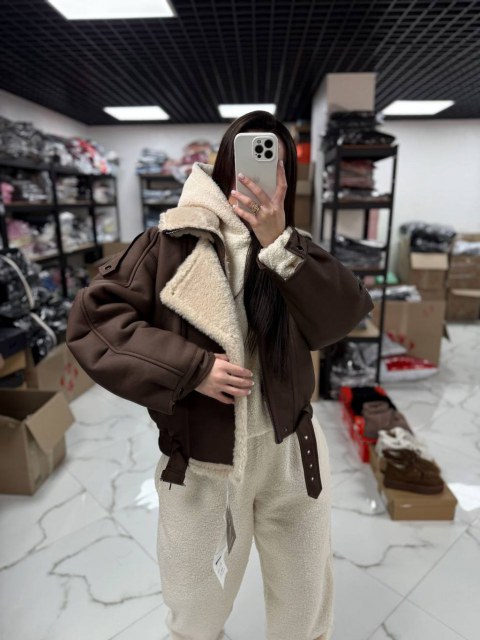 Жіноча дублянка з масивним коміром  Морті Brown