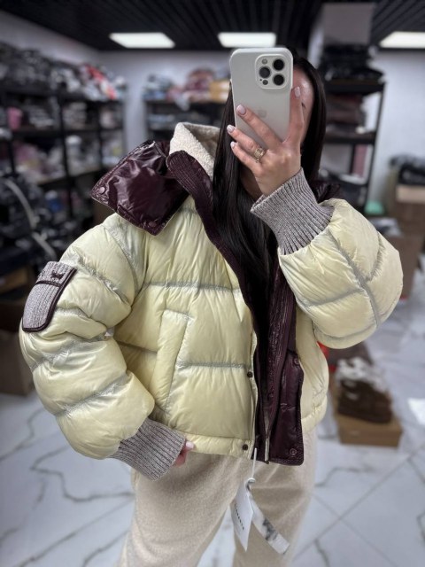 Жіноча тепла пухова куртка КІСО Beige