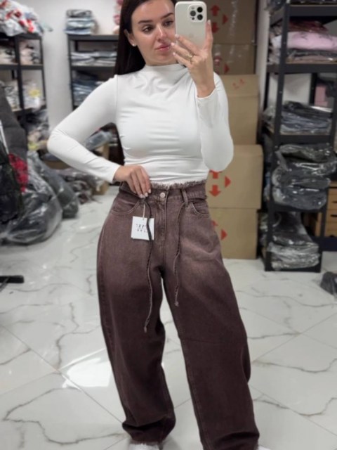 Жіночі широкі джинси УРСУЛ Chocolate brown