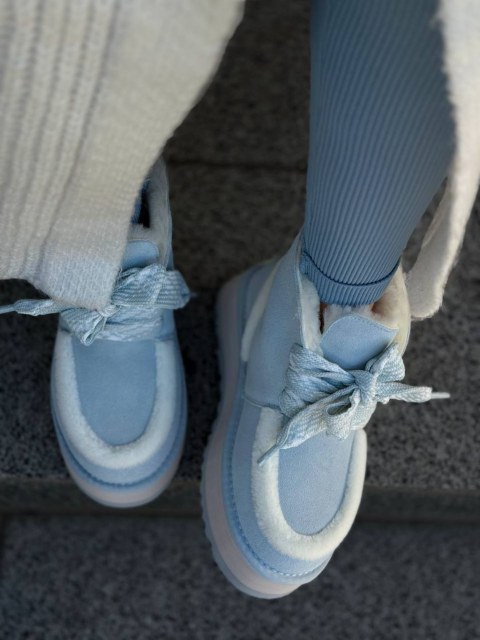 Жіночі утеплені черевички ЗЕЙБЕК Блакитні