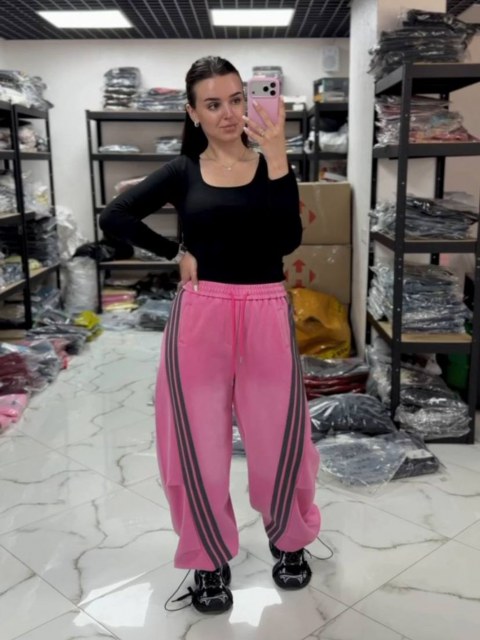 Жіночі широкі спортивні штани ВАПЕР Pink/Graphite