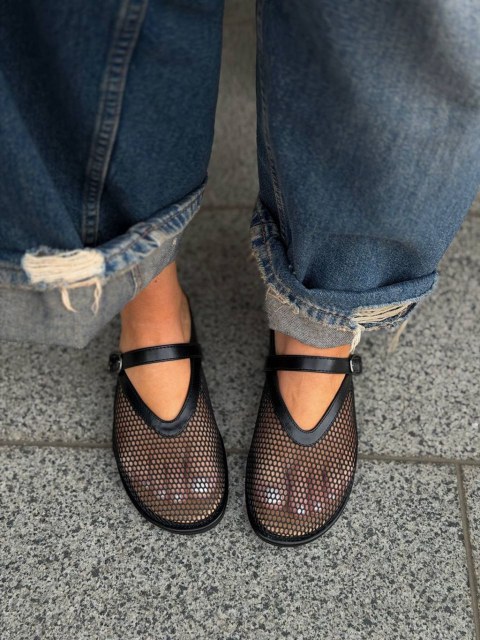 Жіночі тапочки з сіткою ЛІАНО Black