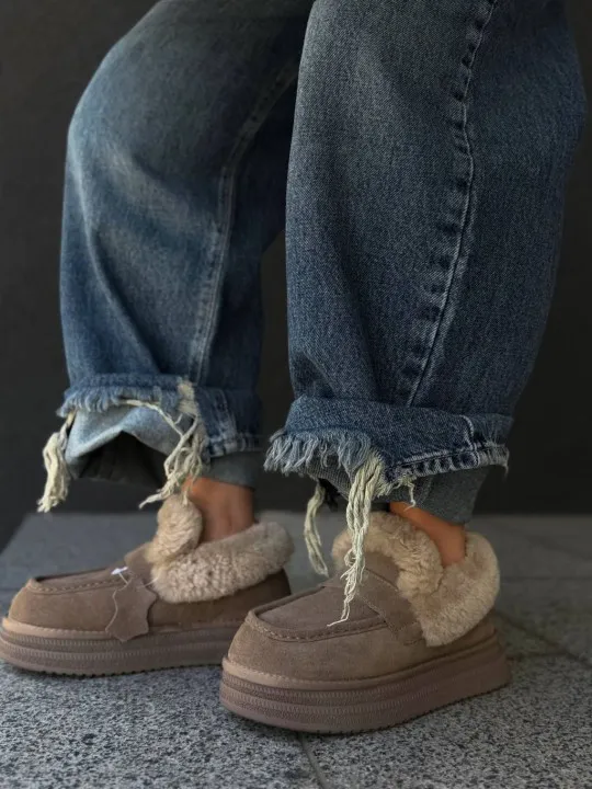 Жіночі замшеві черевички ДЖОР Beige