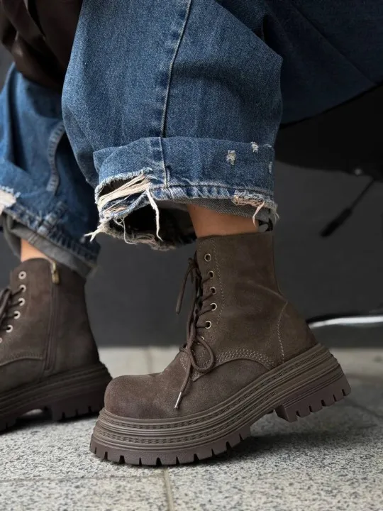 Жіночі замшеві черевики БЕРРІ Khaki