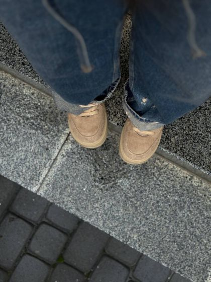 Жіночі утеплені кеди зі шнурівками Соул Beige