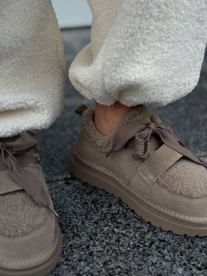 Жіночі утеплені кеди з застібкою Луір Beige
