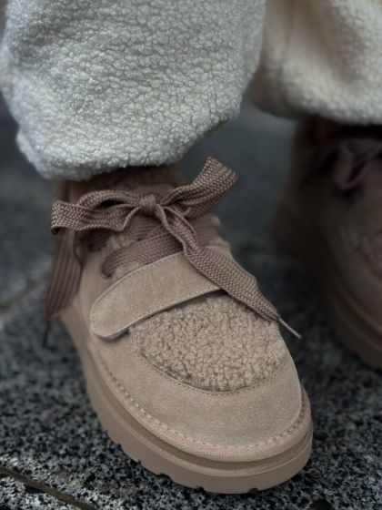 Жіночі утеплені кеди з застібкою Луір Beige