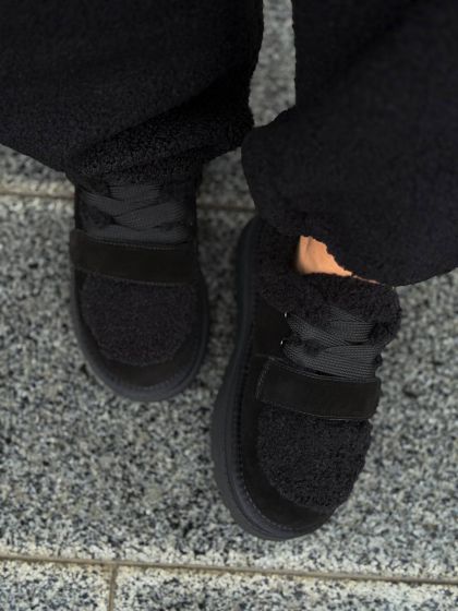 Жіночі утеплені кеди з застібкою Луір Black