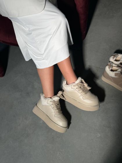 Базові утеплені кеди Марципан Beige