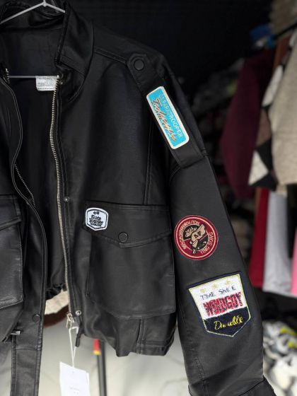 Жіноча шкіряна чорна Косуха Харлі