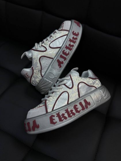 Жіночі шкіряні кеди з написами Токіо Silver