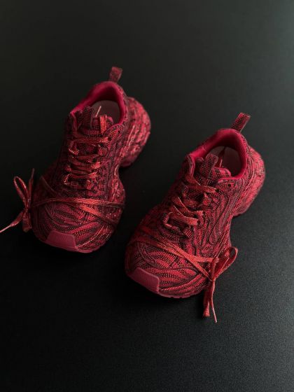 Жіночі кросівки на масивній підошві з камінцями Сапфір ALL RED