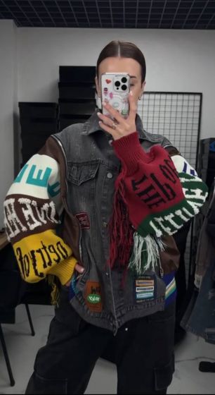 Кардиган з масивними рукавами та фактурною ниткою  Жужа Brown