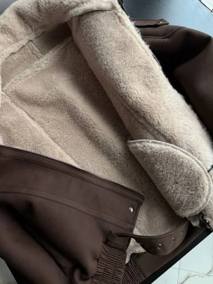 Жіноча дублянка з масивним коміром Морті Brown