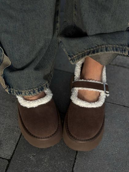Жіночі утеплені черевички Клапі Brown
