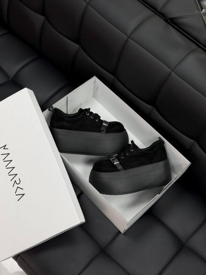 Жіночі кеди на високій підошві ДРЕВО Black