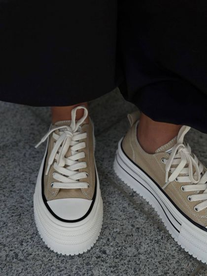 Жіночі кеди на високій підошві ДОРФ Beige