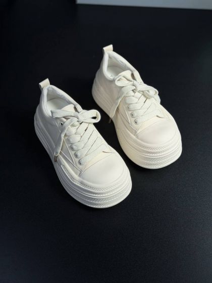 Жіночі кеди на високій підошві ОМЕРС White