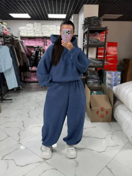 Синій утеплений жіночий костюм Комі Blue