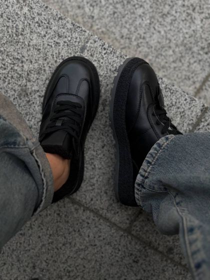 Жіночі шкіряні утеплені кеди ВЕРІТІ Black
