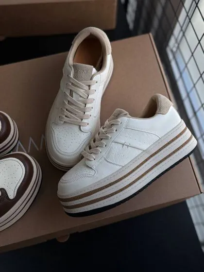 Жіночі кеди на високій підошві НАОМІ Beige